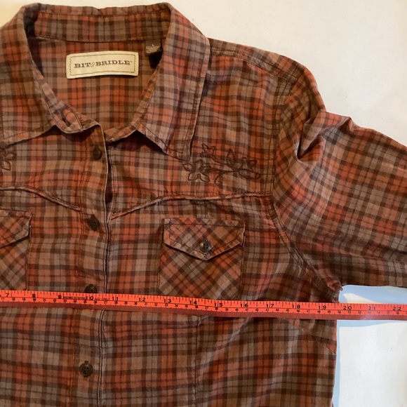 BIT & BRIDLE western plaid shirt - Picture 4 of 7